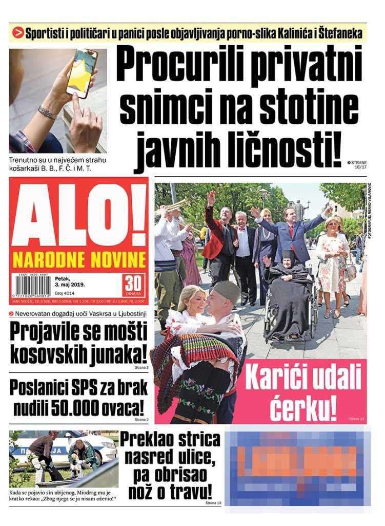 Ovo su današnje NASLOVNE STRANE