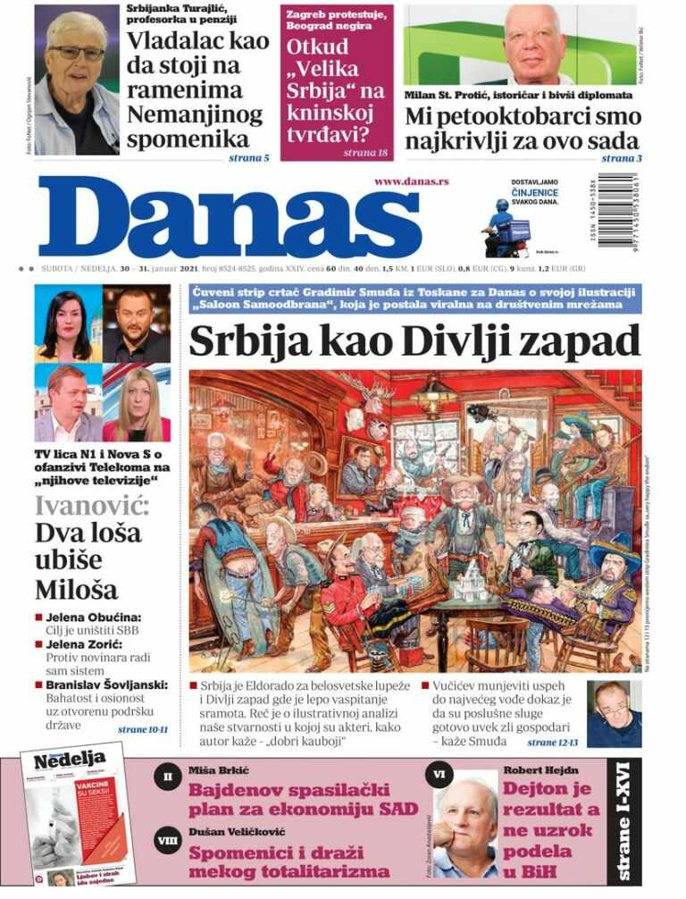 OVO SU DANAŠNJE NASLOVNE STRANE